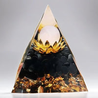 Pyramide d’Orgonite 60mm LOTUS Obsidienne - 1
