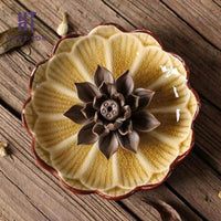 Brûle-Encens Fleur de Lotus en Céramique - JAUNE - Réduction 30% 8