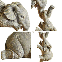 Figurine décoration Eléphant mère retenant ses 2 éléphanteaux - 3 pièces - 35% de réduction 7