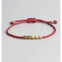 Bracelet Bouddhiste Chance ’Perles de Cuivre’ - Rouge Bordeaux - 45% réduction 1