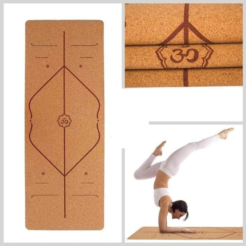 Tapis de yoga antidérapant en liège naturel, tapis de sport