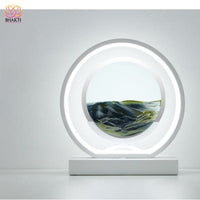Lampe de Table Led Hourglass Art Décoratif Unique - Rond blanc-Noir / Telécomande - Réduction 40% 36