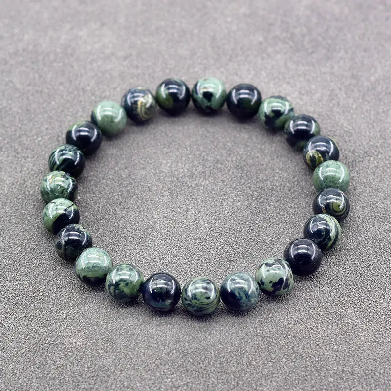 Genuine Natural Stone Bracelet Man Flower Green Gemstone Beads Jewelry for Women Bohemia Style Elastic Bangle Wholesale
