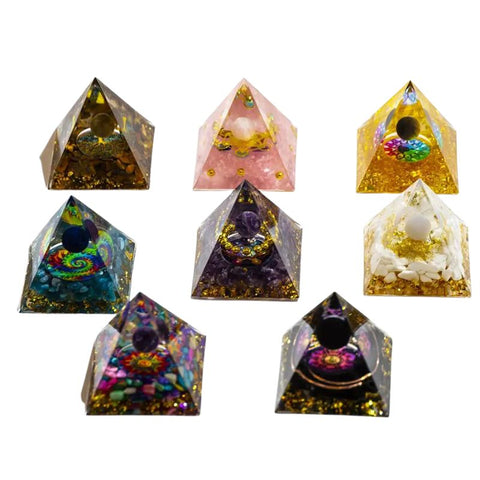 Natural crystal energy pyramid for meditation and Reiki healing