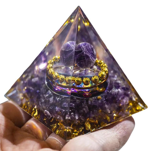 Pirámide de energía de cristal natural para la meditación y la curación de Reiki