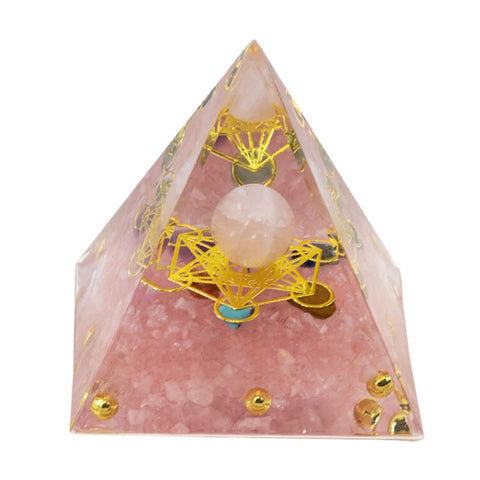 Natural crystal energy pyramid for meditation and Reiki healing