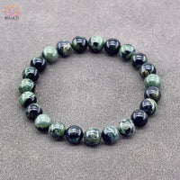 Bracelet pierre naturelle homme fleur verte bijoux perles gemme élastique style bohème en gros - 3