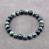 Bracelet perles pierres naturelles homme/femme - Vertes - Bohème - Gros - Élastique - 1