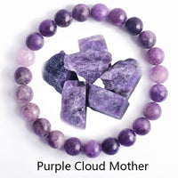 Bracelet Élastique Bohème en Pierres Vertes Naturelles pour Homme et Femme - 22 Purple Cloud / 6mm Beads 17cm(6.69inch) 1