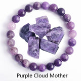 Bracelet Élastique Bohème en Pierres Vertes Naturelles pour Homme et Femme - 22 Purple Cloud / 6mm Beads / 17cm(6.69inch) - 1