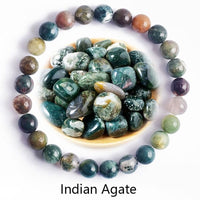 Bracelet Pierre Naturelle Véritable Homme Fleurs Vertes Bijoux Perles Gemmes pour Femmes Style Bohème Vente en Gros. - 17 Indian Agate