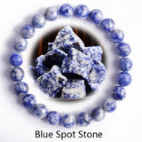 Bracelet Pierre Naturelle Femme Perles Vertes Style Bohème - Lot Gros - 10 Blue Spot Stone / 6mm Beads / 17cm(6.69inch) - 1