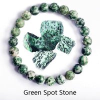 Bracelet pierre naturelle véritable homme fleur gemme verte bijoux perles pour femme style bohème bangle élastique en gros - 27 Green