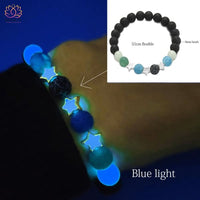 Bracelet Lumineux Yoga Lotus Pierre Naturelle - Blue Light C - 11