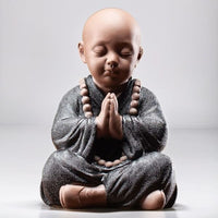 Statuette de petit moine Novice Yoga décoration maison - 1