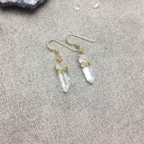 Boucles d’oreilles en cristal de Quartz brut naturel - 3