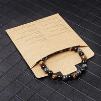 Bracelet TRIPLE PROTECTION Oeil de tigre Obsidienne Hématite - 5