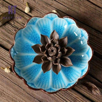 Brûle-Encens Fleur de Lotus en Céramique - TURQUOISE - Réduction 30% 7