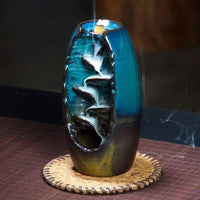Brûleur d’encens cascade en céramique + 100 Cônes inclus - Bleu - Réduction de 45% 3