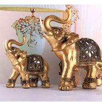 Figurine d’éléphant Feng Shui en résine dorée porte-bonheur. - 6