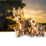 Figurine d’éléphant Feng Shui en résine dorée porte-bonheur. - 3