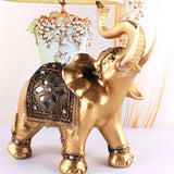 Figurine d’éléphant Feng Shui en résine dorée porte-bonheur. - 9
