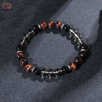 Collier de méditation 108 perles Mala en oeil tigre rouge et onyx noir - Bracelet 45% réduction 4