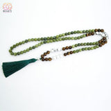 Collier de méditation en perles pierre tigre jaune howlite et jade du sud - 5