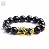 Bracelet Feng Shui d’Obsidienne Doré/Noir - 26