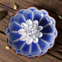 Brûle-Encens Fleur de Lotus en Céramique - INDIGO LOTUS BLANC - Réduction 30% 1