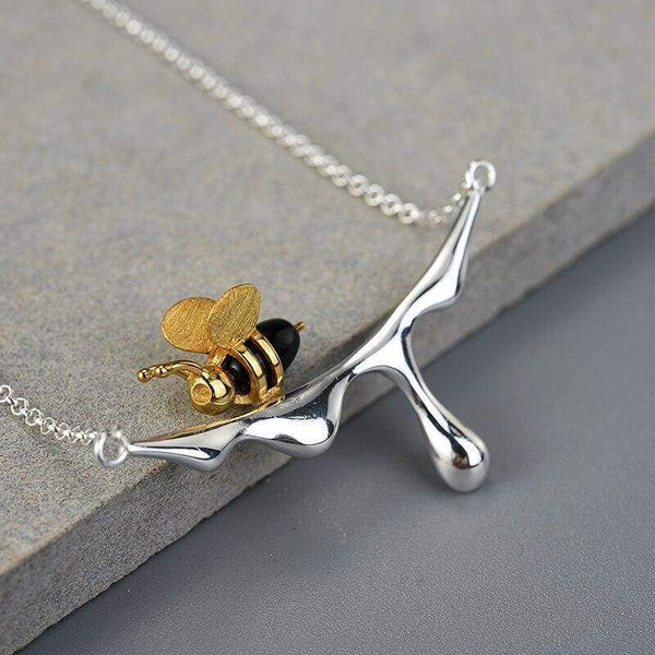 Collier HONEY BEE Argent Sterling 925 - 1