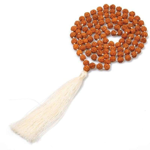 Collier Mala Traditionnel Rudraksha - Mystic Color - Crème - Réduction de 30% 1
