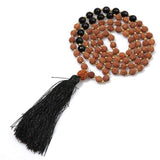 Collier Mala Traditionnel Rudraksha & Perles Assorties - Noir - Réduction de 45% 1