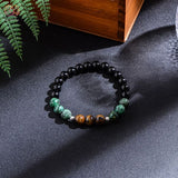Ensemble collier et bracelet Japa Mala en Turquoise d’Agate noire d’Oeil de Tigre - 7