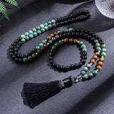 Ensemble collier et bracelet Japa Mala en Turquoise d’Agate noire d’Oeil de Tigre - 40% réduction 2