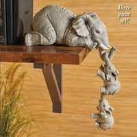 Figurine décoration Eléphant mère retenant ses 2 éléphanteaux - 3 pièces - Réduction de 20% 1