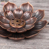 Fleur de Lotus Brûleur d’encens porte-bâton en métal effet bronze bouddhiste - Réduction 30% 7