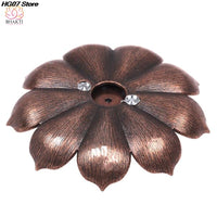 Fleur de Lotus Brûleur d’encens porte-bâton en métal effet bronze bouddhiste - Réduction 10% 5