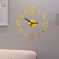 Horloge Murale 3D Déco Maison - F - Or 50cm - Réduction de 50% 24