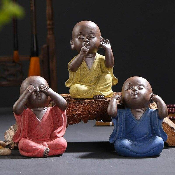 La Sagesse des 3 moines Bouddhistes - Lot de statuettes - Réduction 15% 1