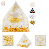 Pyramide d’énergie en cristaux naturels pour la méditation et guérison Reiki - Agate blanc - 40% de réduction 8