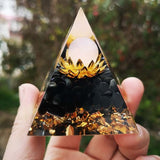Pyramide d’Orgonite 60mm LOTUS Obsidienne - 2
