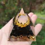 Pyramide d’Orgonite 60mm LOTUS Obsidienne - 8