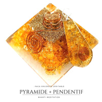 Pack Orgonite Citrine - Grande Pyramide + Pendentif ’ABONDANCE’ Promo 25% de réduction 2