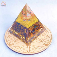 Pyramide d’orgone dorée §CM et planche 7 chakras en bois énergie de guérison: NARESH - Réduction 25% 5