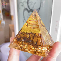 Pyramide d’orgone dorée §CM et planche 7 chakras en bois énergie de guérison: NARESH - Réduction 40% 6