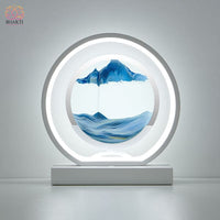Lampe de Table Led Hourglass Art Décoratif Unique - Rond blanc-Bleu / Telécomande - Réduction 40% 21