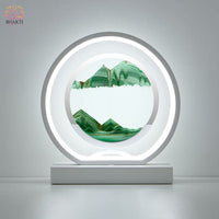 Lampe de Table Led Hourglass Art Décoratif Unique - Rond blanc-Vert / Telécomande - 40% réduction 22