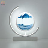 Lampe de Table Led Hourglass Art Décoratif Unique - Lune blanc-Bleu / Telécomande - 40% réduction 24