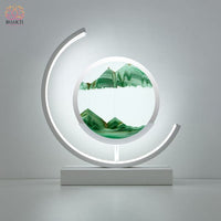 Lampe de Table Led Hourglass Art Décoratif Unique - Lune blanc-Vert / Bouton d’alimentation - 40% réduction 1